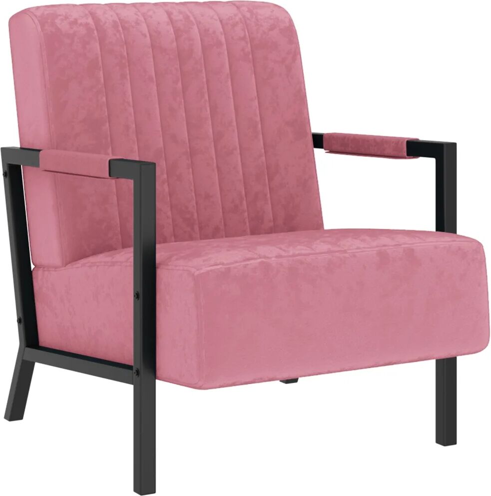 vidaXL Fauteuil Rose Velours