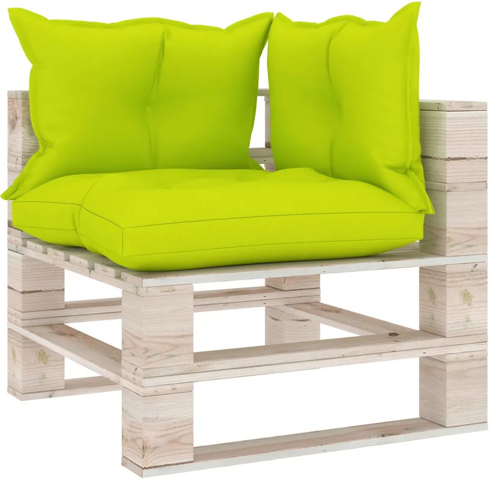 vidaXL Canapé d'angle palette de jardin avec coussins Bois de pin