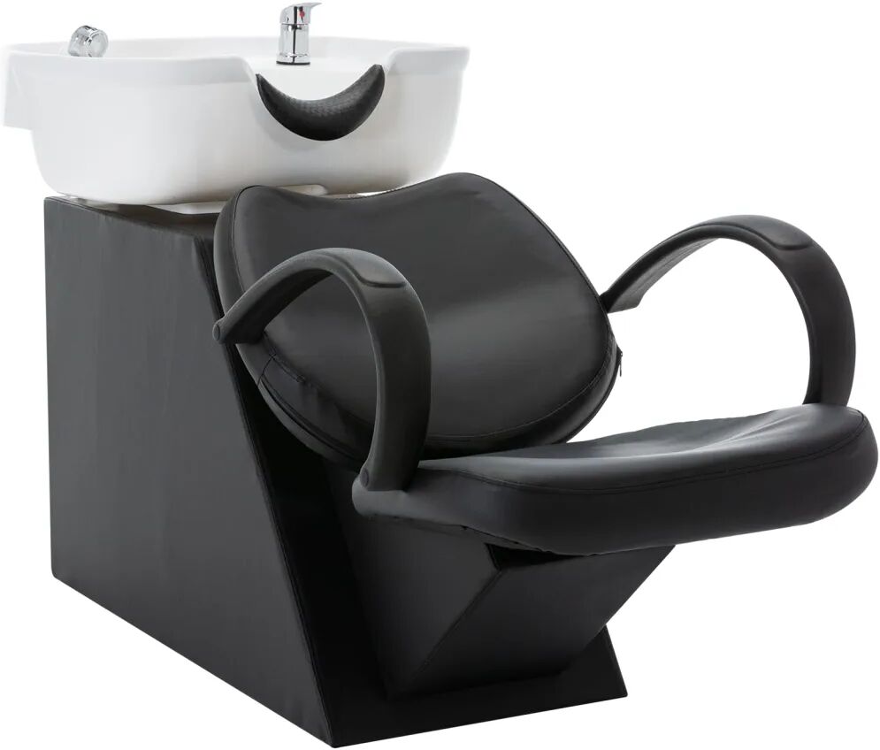 vidaXL Chaise de salon avec lavabo Noir et blanc Similicuir