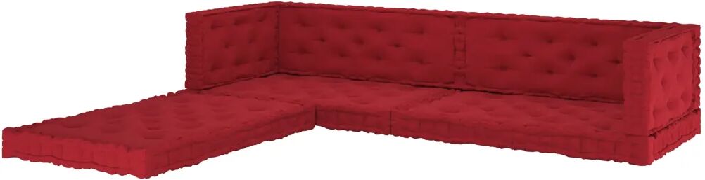 vidaXL Coussins de plancher de palette 7 pcs Rouge bordeaux Coton