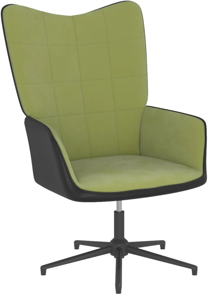 vidaXL Chaise de relaxation Vert clair Velours et PVC