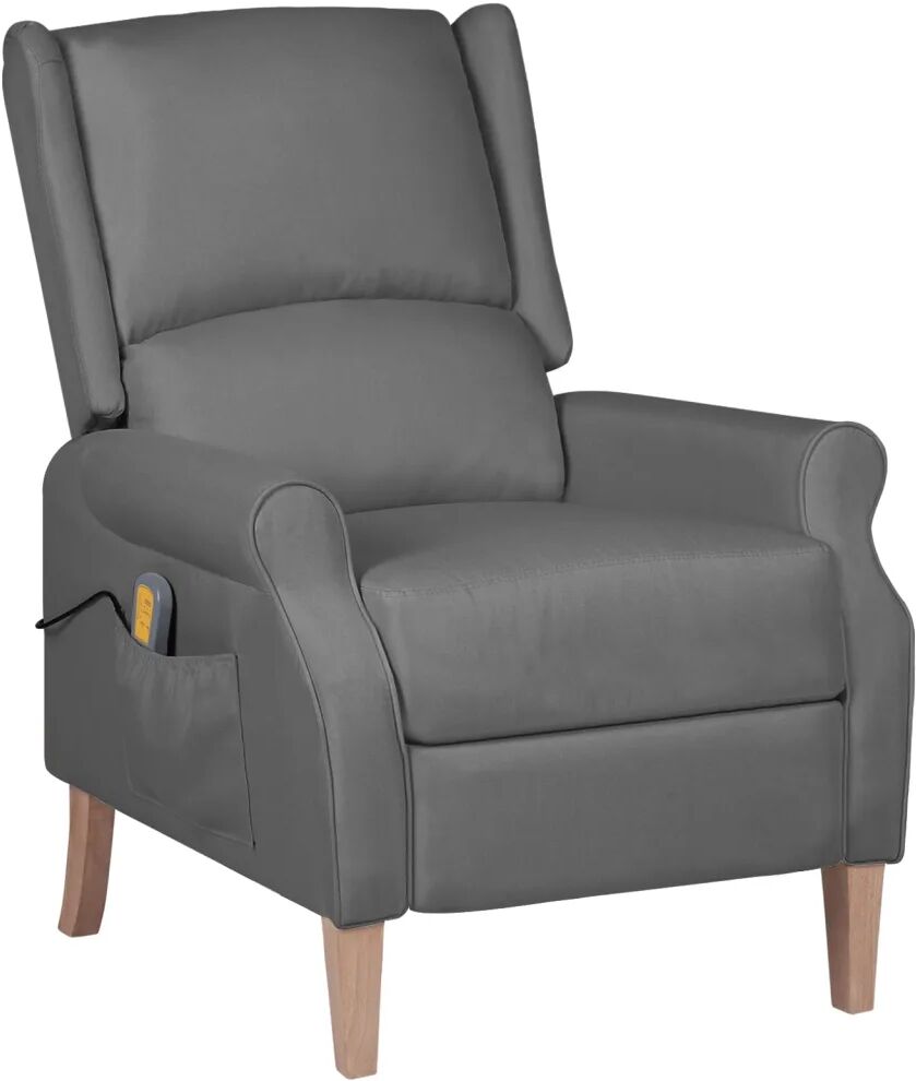 vidaXL Fauteuil de massage inclinable Gris clair Tissu