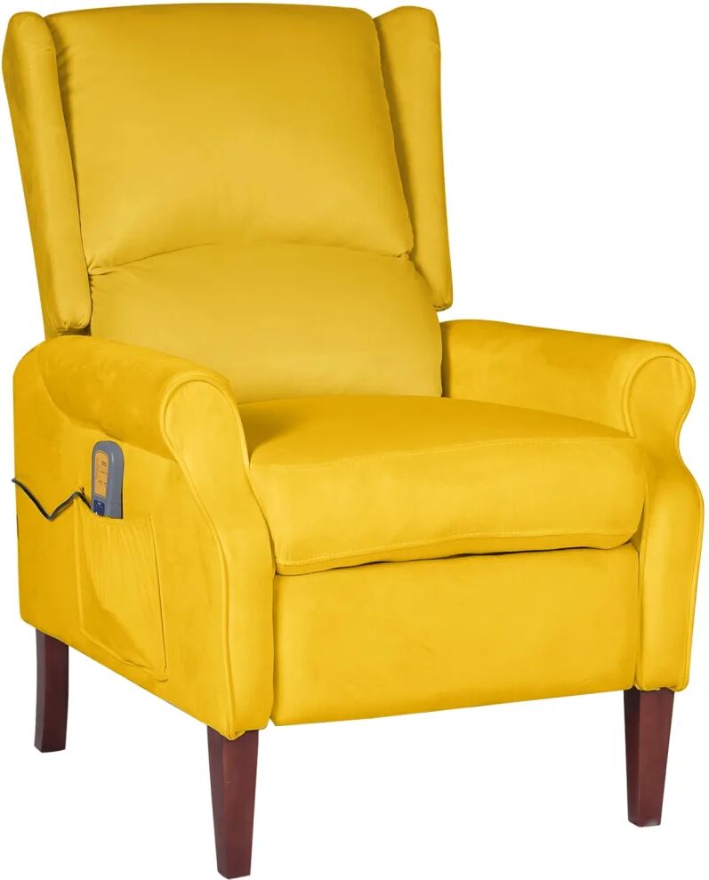 vidaXL Fauteuil de massage inclinable Jaune Velours