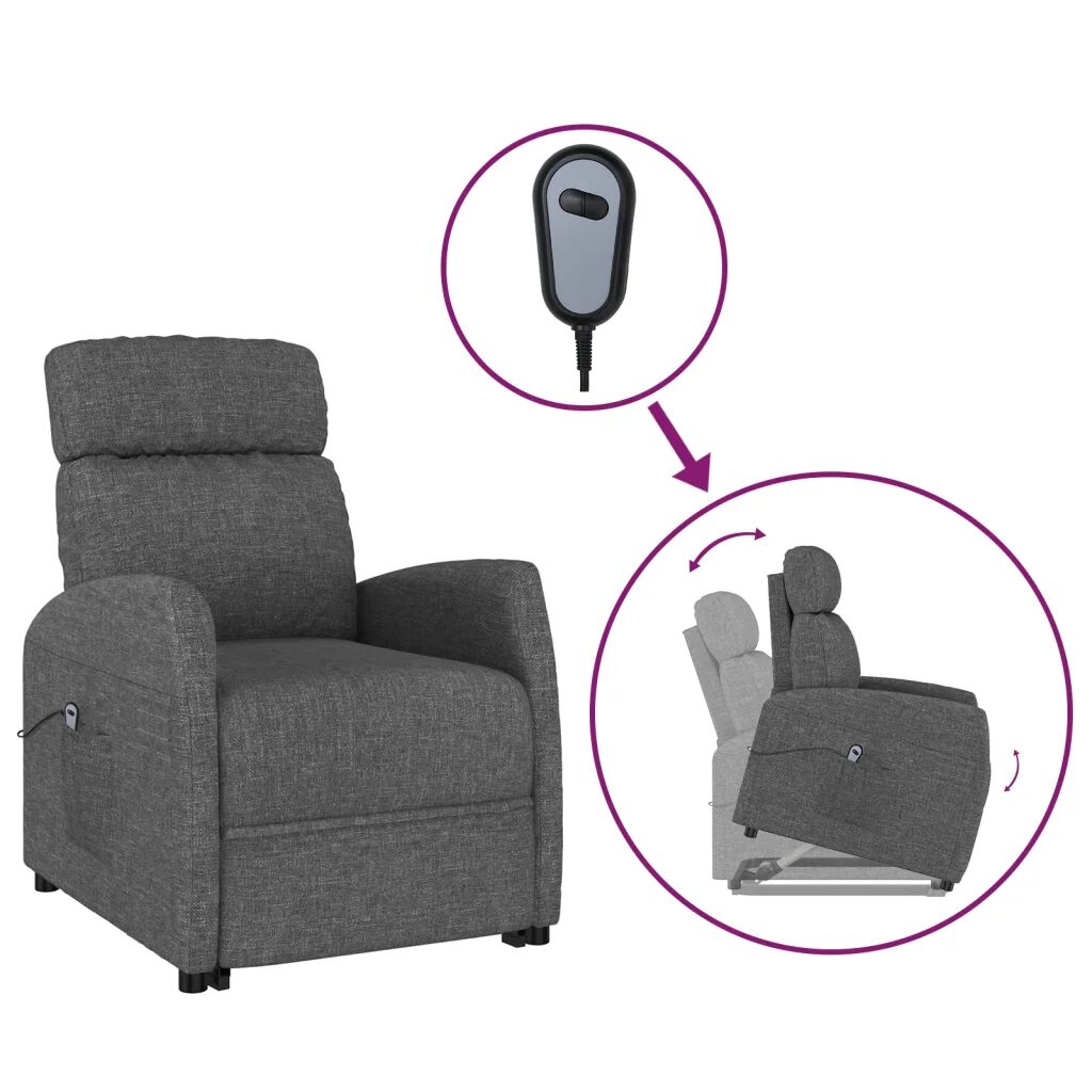 vidaXL Fauteuil inclinable Gris foncé Tissu