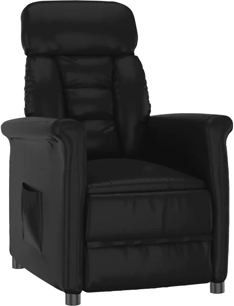 vidaXL Fauteuil inclinable Noir Similicuir