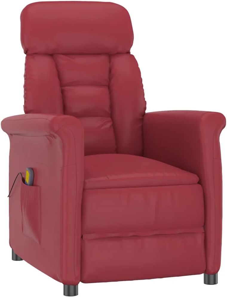 vidaXL Fauteuil de massage inclinable Rouge bordeaux Similicuir