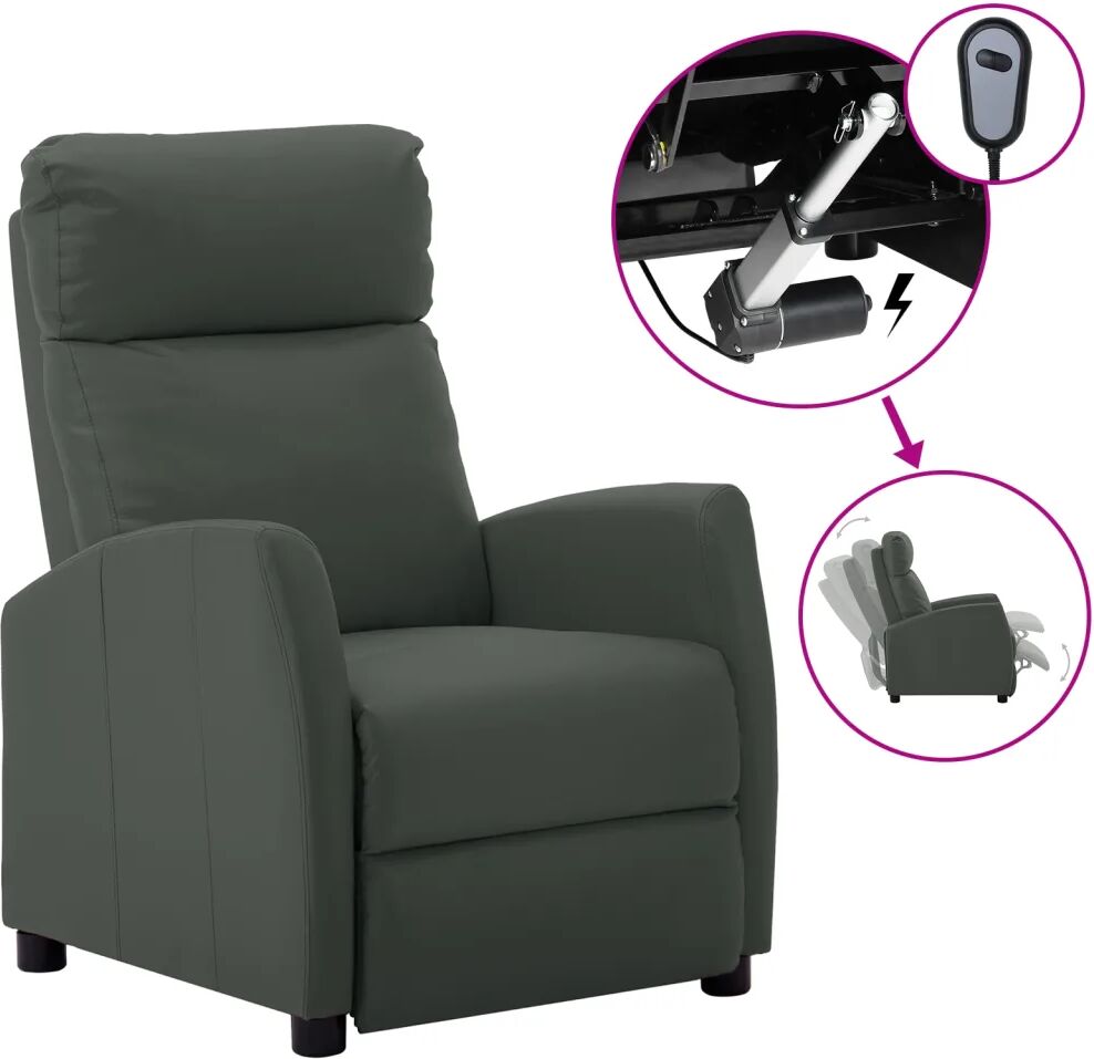 vidaXL Fauteuil inclinable électrique Gris Similicuir