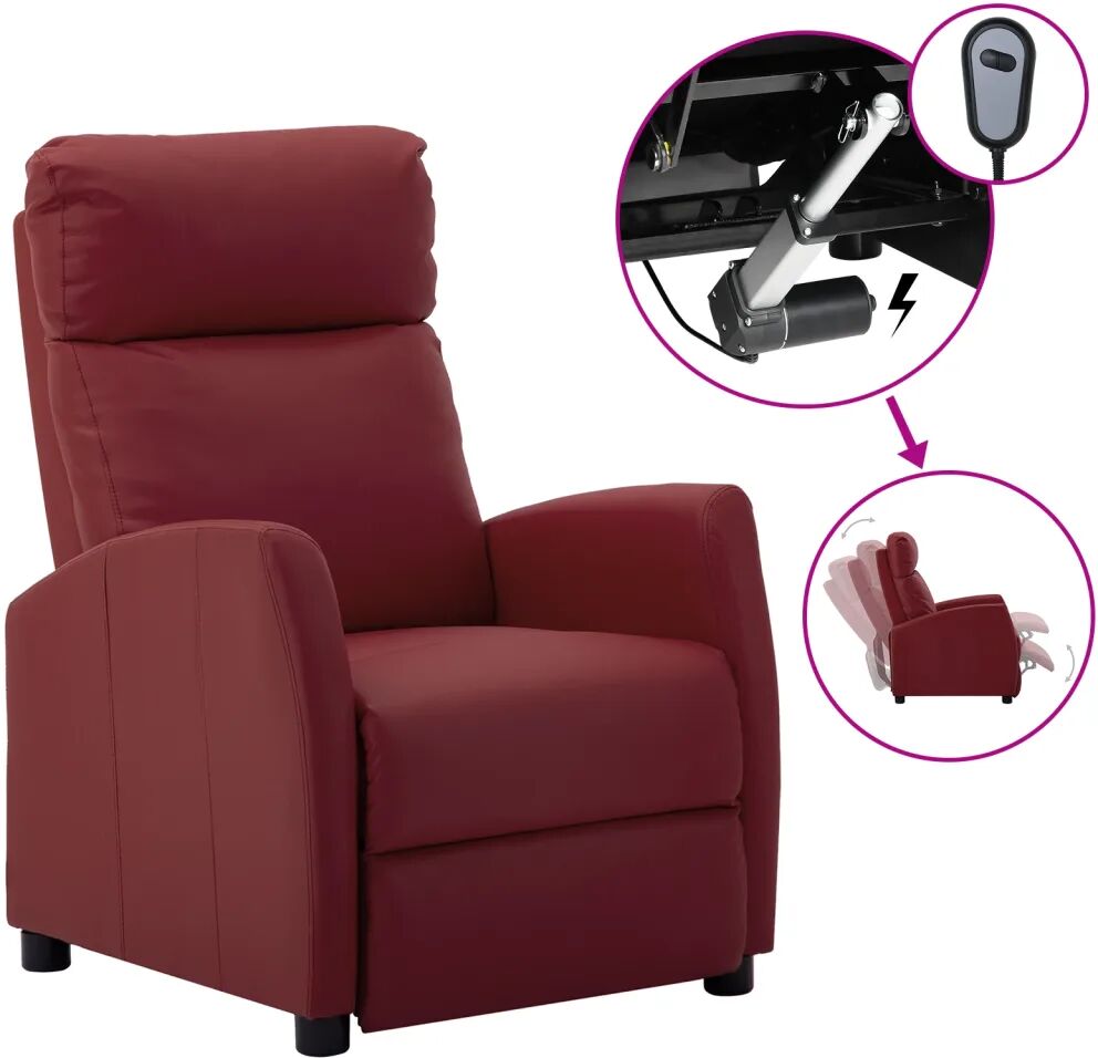 vidaXL Fauteuil inclinable électrique Bordeaux Similicuir