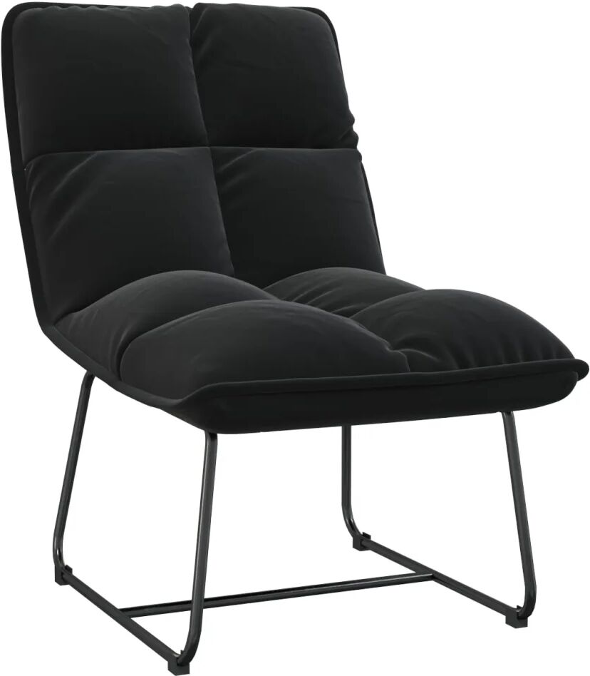 vidaXL Chaise de détente avec cadre en métal Noir Velours