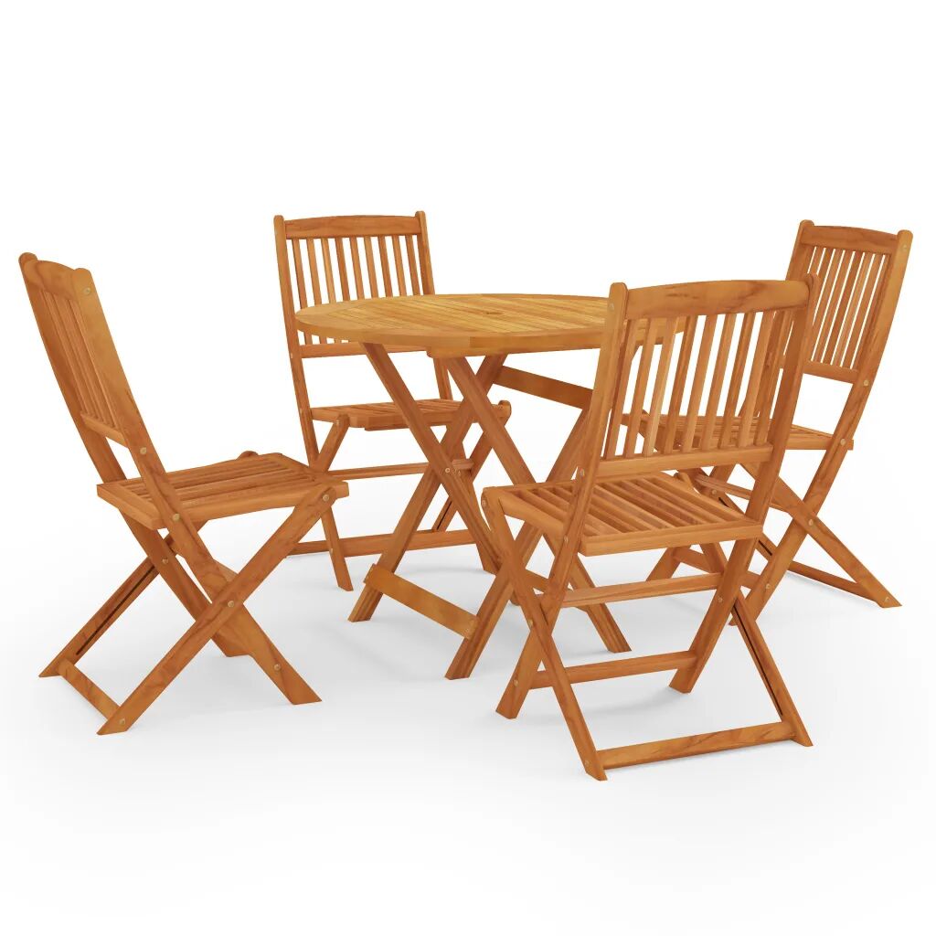 vidaXL Mobilier à dîner d'extérieur pliable 5 pcs Bois d'eucalyptus