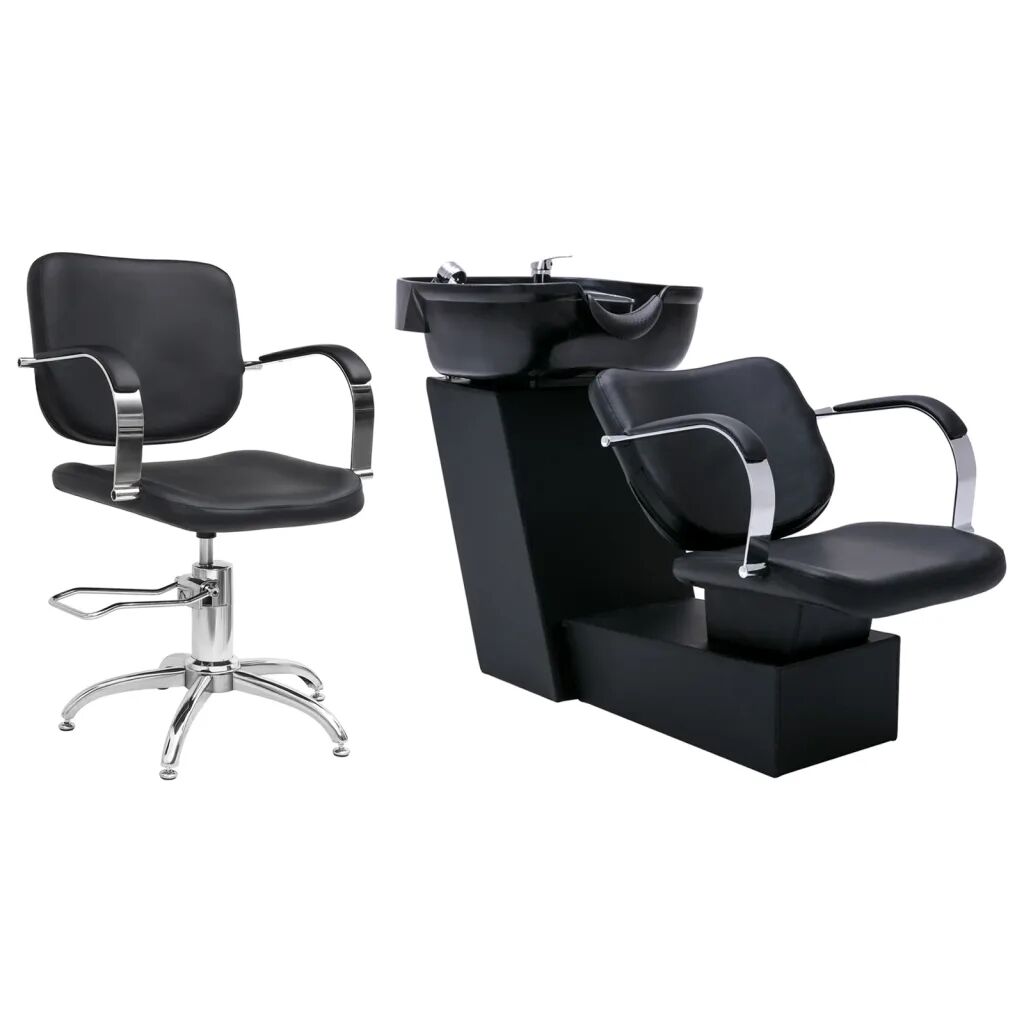 vidaXL Unité de rinçage de shampoing avec chaise de salon Similicuir