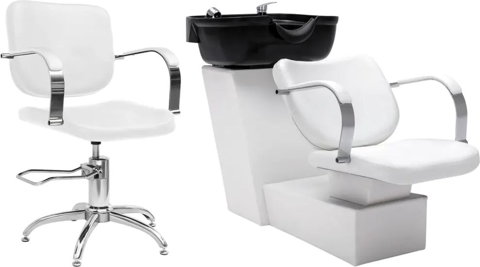 vidaXL Unité de rinçage de shampoing avec chaise de salon Similicuir