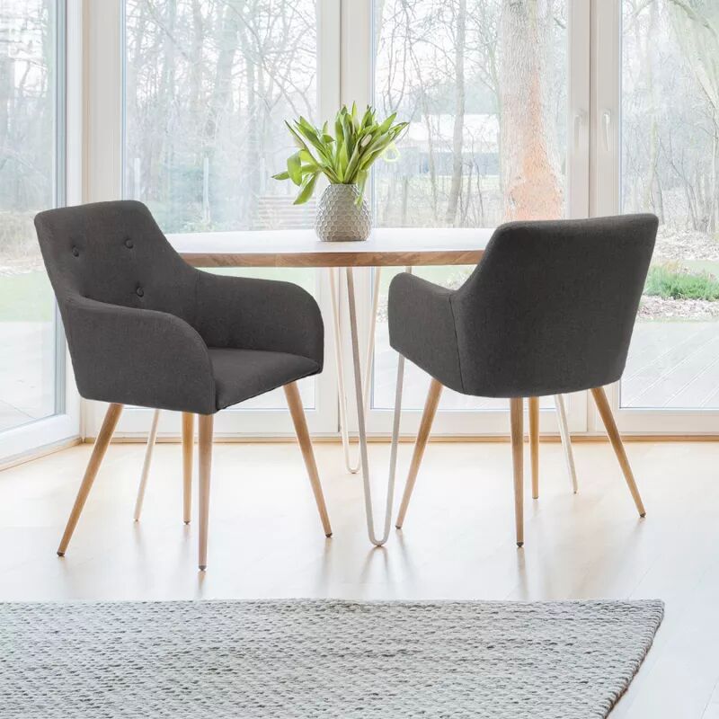 IDMarket Fauteuils scandinaves gris anthracite