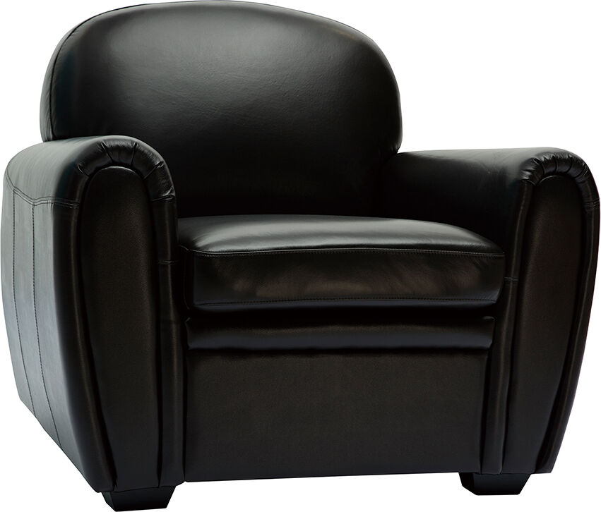 Miliboo Fauteuil cuir vintage marron foncé CLUB