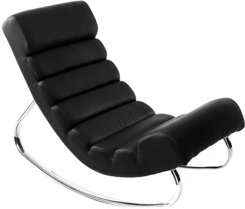 Miliboo Fauteuil design noir rocking chair TAYLOR