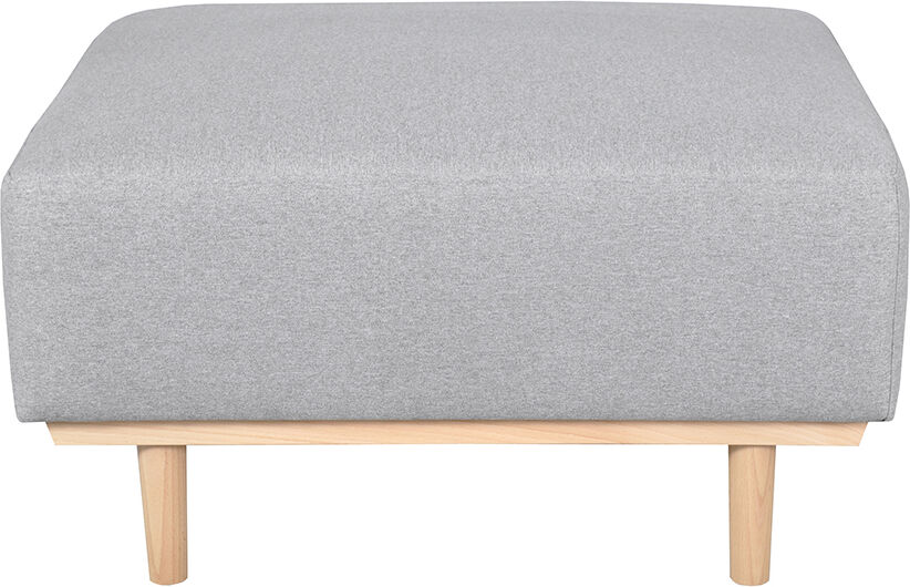 Miliboo Pouf module de canapé en tissu gris chiné et hêtre massif - MORRIS