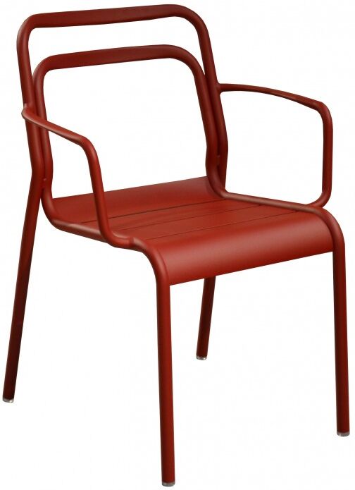 Proloisirs Fauteuil design en aluminium époxy rouge empilable EOS Lot de 2 - Proloisirs