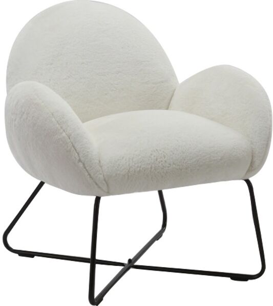 Mëja Fauteuil cocon en fausse fourrure blanc ZEPHYR - Mëja