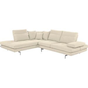 CALIA ITALIA Ecksofa »Toby Wing, L-Form«, Sitztiefenverstell.,wahlw. mit... bianco BULL