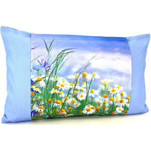 Weckbrodt Kissenhülle »Blumenwiese«, (1 St.), Lotus-Effekt, Garten, Blumen,... hellblau  B/L: 30 cm x 50 cm