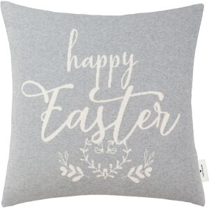 TOM TAILOR HOME Kissenbezüge »Happy Easter«, (1 St.), aus weicher Baumwolle hellgrau-steingrau  B/L: 45 cm x 45 cm