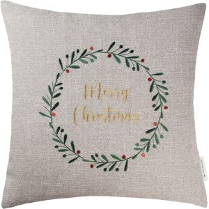 TOM TAILOR HOME Dekokissen »Xmas Loop«, Kissenhülle ohne Füllung, 1 Stück natur/champagner/beige + Schriftzug Größe B/L: 45 cm x 45 cm