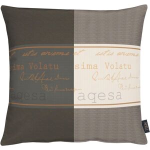 Apelt Dekokissen »Tarent«, Kissenhülle mit Füllung, 1 Stück braun/schwarz/weiss + Schriftzüge Größe B/L: 45 cm x 45 cm