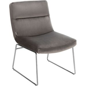 andas Sessel »Gil«, Samtvelours Bezug, in drei Farbvarianten, Sitzhöhe 47,5 cm grau Größe
