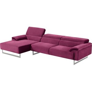 Egoitaliano Ecksofa »Malika«, mit Recamiere, inkl. Kopfteilverstellung und... fuchsia Größe