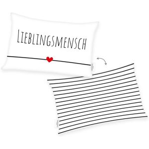 Herding Dekokissen »Lieblingsmensch 30 cm x 50 cm« Rot, Schwarz, weiss Größe B/L: 50 cm x 30 cm