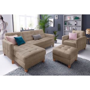 exxpo - sofa fashion Ecksofa »Elio, L-Form«, wahlweise mit Bettfunktion cappuccino Größe
