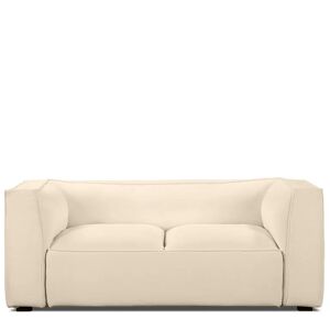 NV GALLERY 2-Sitzer-Sofa AUSTER - 2-Sitzer Sofa, Cremeweiß & schwarzes Holz, B180  weiß