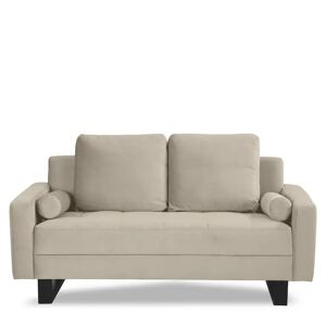 NV GALLERY 2-Sitzer-Sofa MIDNIGHT - 2-Sitzer-Sofa, Samt in Lafayette Taupe & schwarzes Metall, B175  Taupe / Schwarz