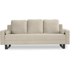 NV GALLERY 3-Sitzer-Sofa MIDNIGHT - 3-Sitzer-Sofa, Samt in Lafayette Taupe & schwarzes Metall, B220  Taupe / Schwarz