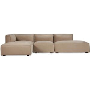 NV GALLERY Ecksofa AUSTER - Ecksofa links, Samt in Lafayette Taupe & schwarzes Holz, B300  Taupe / Schwarz