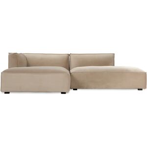 NV GALLERY Ecksofa AUSTER - Ecksofa links, Samt in Lafayette Taupe & schwarzes Holz, B260  Taupe / Schwarz