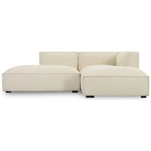 NV GALLERY Ecksofa AUSTER - Ecksofa rechts, Bouclé Himalaya Weiß & schwarzes Holz, B260  Weiß