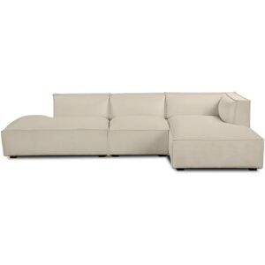 NV GALLERY Ecksofa rechts AUSTER - Ecksofa rechts, Kord in Vanilla Beige, B300  Beige