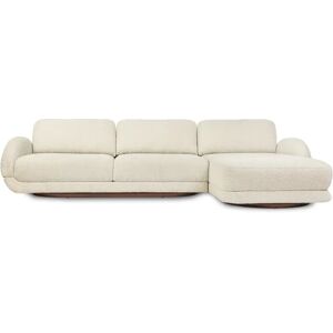 NV GALLERY Ecksofa MASSAO - Ecksofa Rechts, Bouclé Stoff in Oatmeal Weiß, B302  Weiß