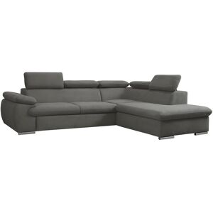 Vente-unique.ch Ecksofa mit Schlaffunktion & Bettkasten - Ecke Rechts - Stoff - Anthrazit - FABIEN