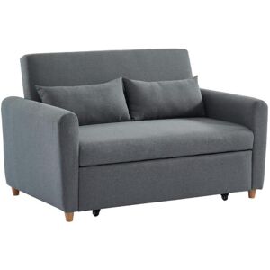 Vente-unique.ch Schlafsofa 2-Sitzer - Stoff - Grau - AYLA