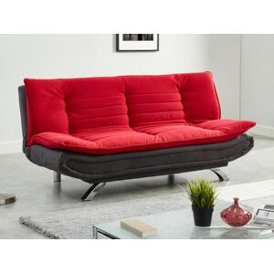 Vente-unique.ch Schlafsofa Klappsofa - Stoff - Rot & Anthrazit - DEMIDO III