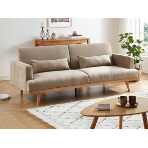 Vente-unique.ch Schlafsofa Klappsofa 3-Sitzer - Stoff - Beige - ESME