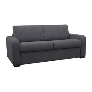 Vente-unique.ch Schlafsofa mit Matratze 4-Sitzer - Liegefläche 160 cm - Matratze 14 cm - Stoff - Anthrazit - BEVIS