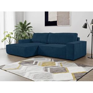 Vente-unique.ch Ecksofa mit Schlaffunktion - Cord - Blau - Ecke Links - AMELIA von PASCAL MORABITO