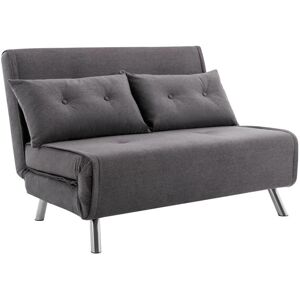 Vente-unique.ch Sofa 2-Sitzer mit Schlaffunktion - Stoff - Anthrazit - URIBIA