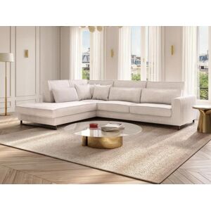 Großes Ecksofa - Ecke links - Cord - Beige - TESSIO von Maison Céphy