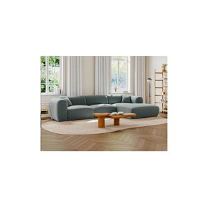 Großes Ecksofa - Ecke rechts - Strukturstoff - Blau - POGNI von Maison Céphy