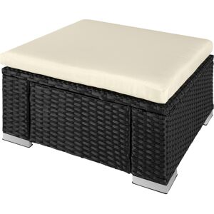 tectake Rattan Sitzhocker - schwarz