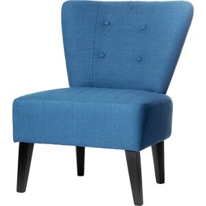 kaiserkraft Sessel BRIGHTON, Füße aus Massivholz, blau